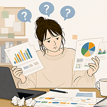 月次作業に悩むイメージ